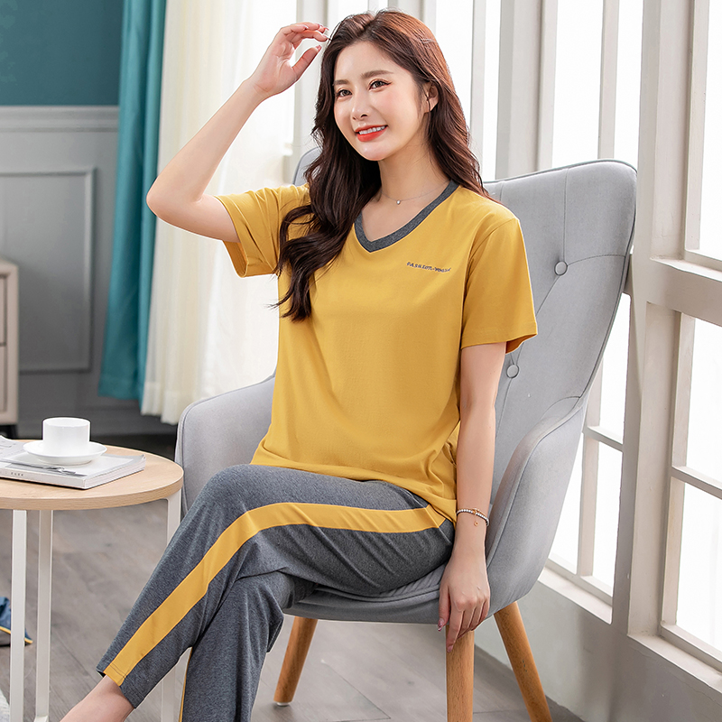 OE534: Bộ đồ ngủ nữ SPNN cotton nguyên chất quần ngắn tay mùa hè
