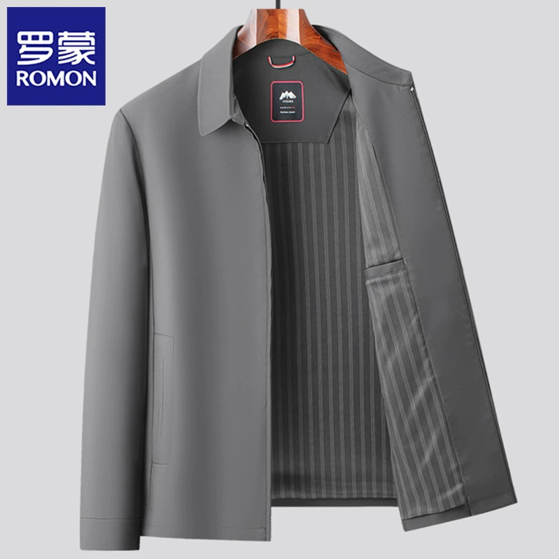 OH131: Áo khoác nam cao cấp Romon cổ ve, dáng rộng, áo casual đa năng