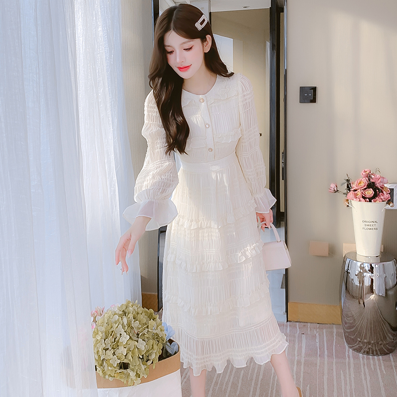 Mã B984: Đầm voan dài tay kiểu Pháp phong cách mới nhẹ nhàng sang trọng