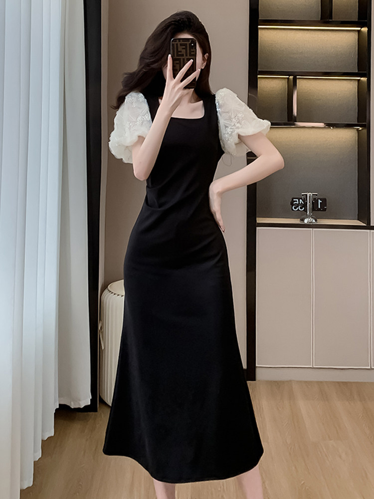 Mã B996: đầm eo tay chuông dáng dài