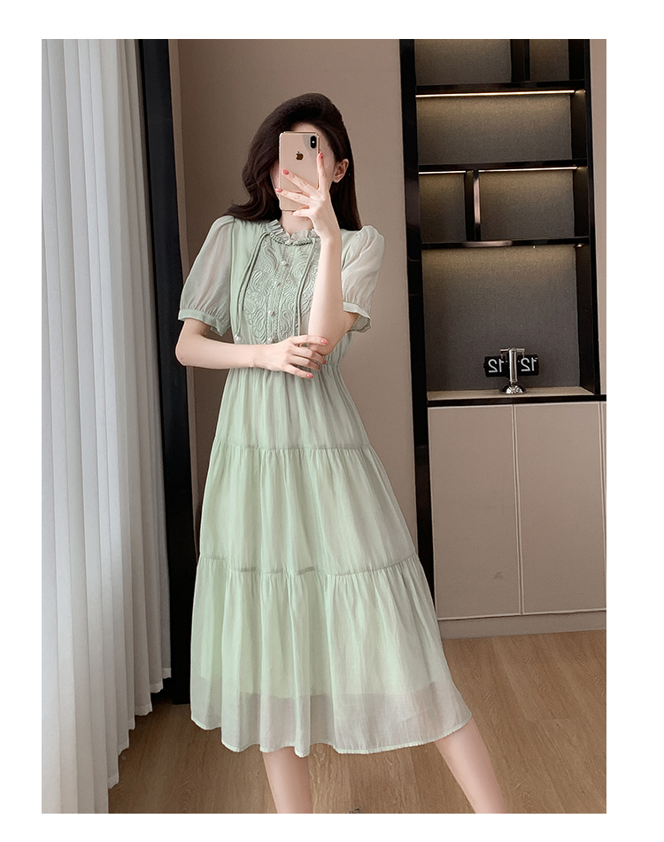 OD671: Đầm ngắn tay Tencel phong cách