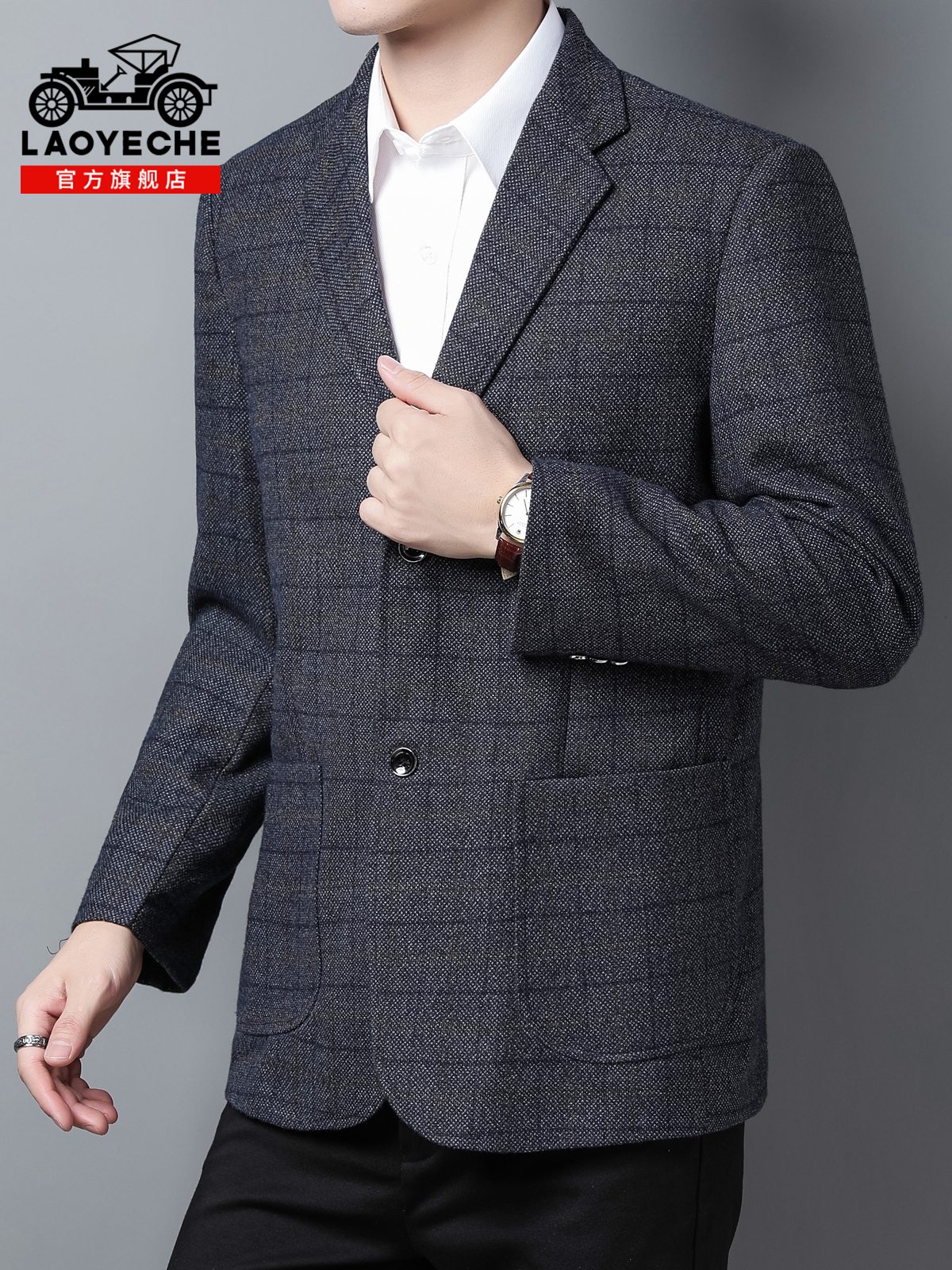 OE477: Áo khoác vest cổ điển nam cao cấp trung niên mới kẻ sọc đơn vest công sở thường ngày cho nam cao cấp