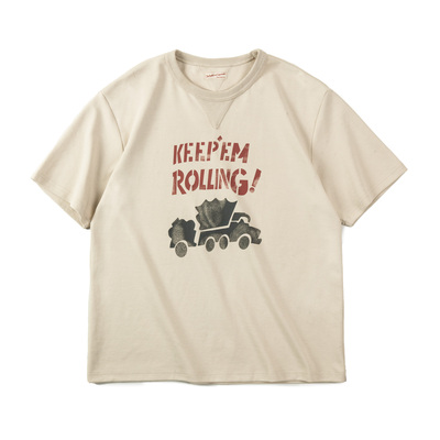 Mã A828: áo thun nam ngắn tay pha trộn cổ tròn Mỹ retro graffiti