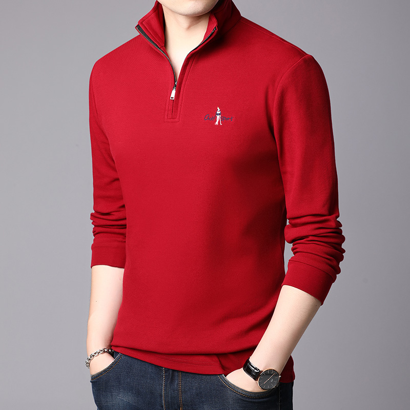 OD315: Áo sơ mi nam polo dài tay áo thun xuân thu cổ đứng