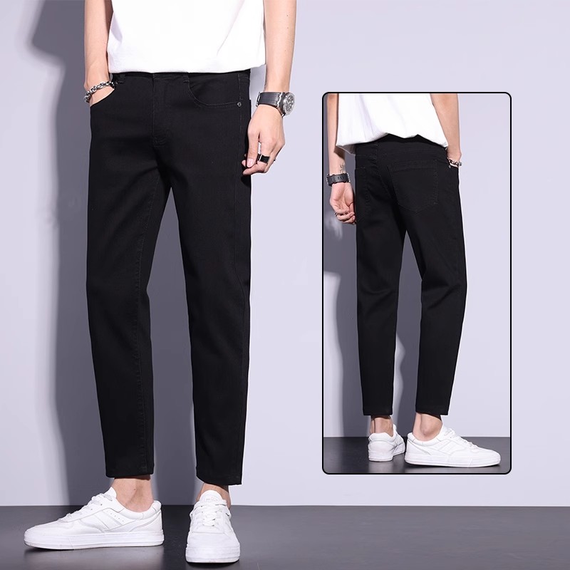 OE735: Quần jeans nam cao cấp vừa vặn thẳng bó co giãn
