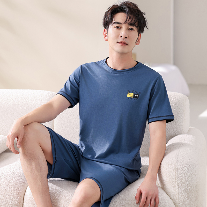 OE492: Bộ đồ ngủ cotton ngắn tay mùa hè cho nam SPNN mặc nhà cho nam SPNN