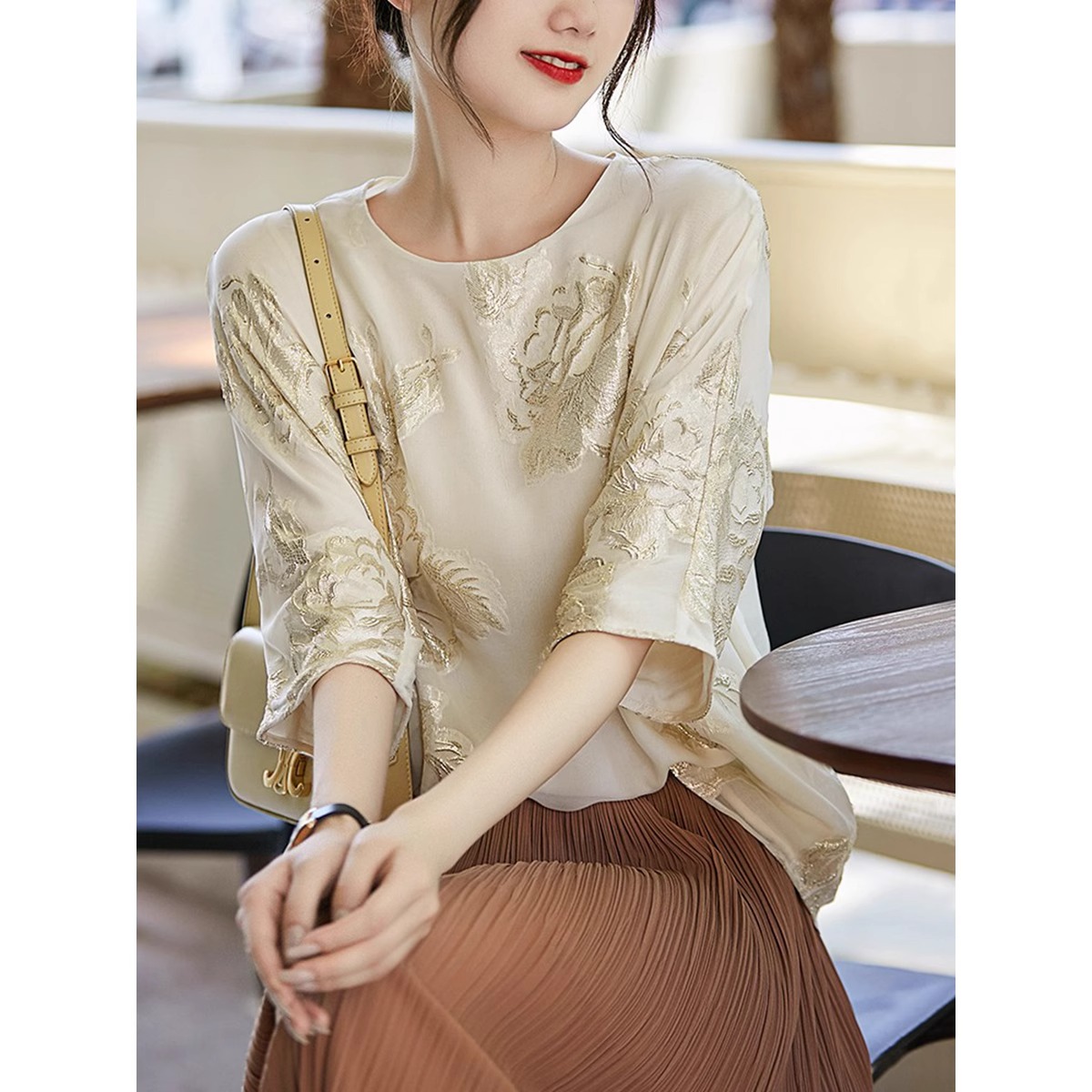 OD046: áo sơ mi nữ thêu cao cấp