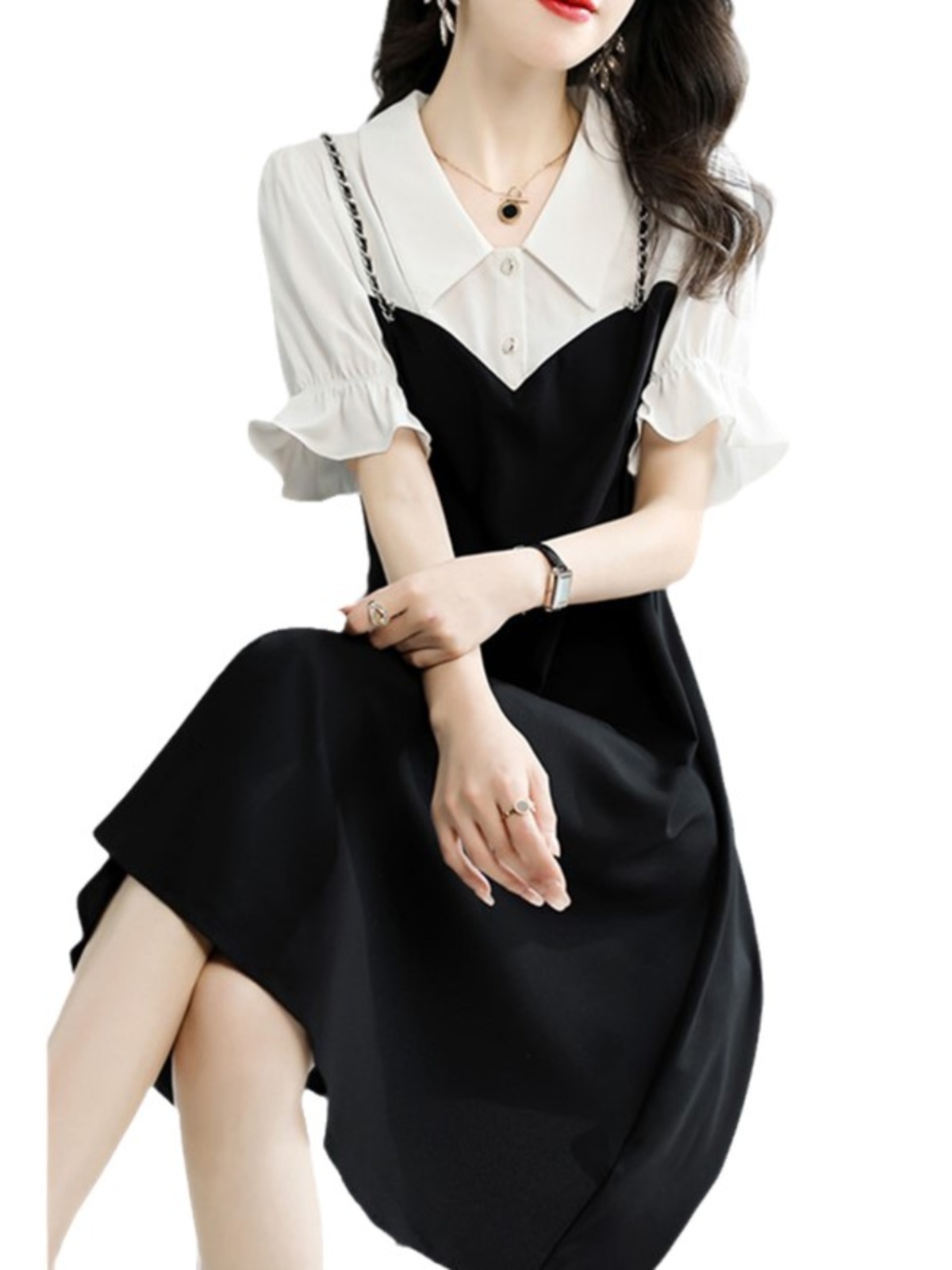 OD162: ĐẦM CỔ SƠ MI CAO CẤP