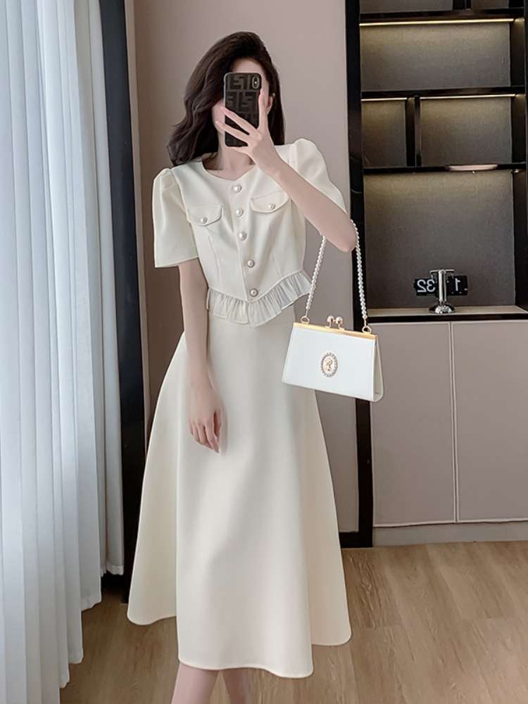 OD104: set áo váy dài xòe sang trọng