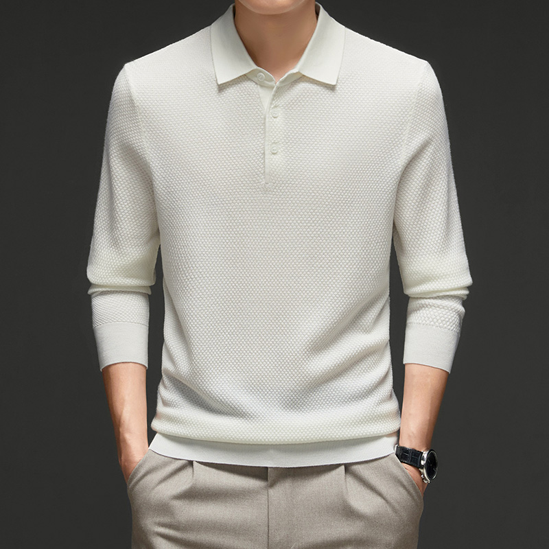 OD351: áo thun len nam cổ polo cao cấp dâu lụa dài tay atn