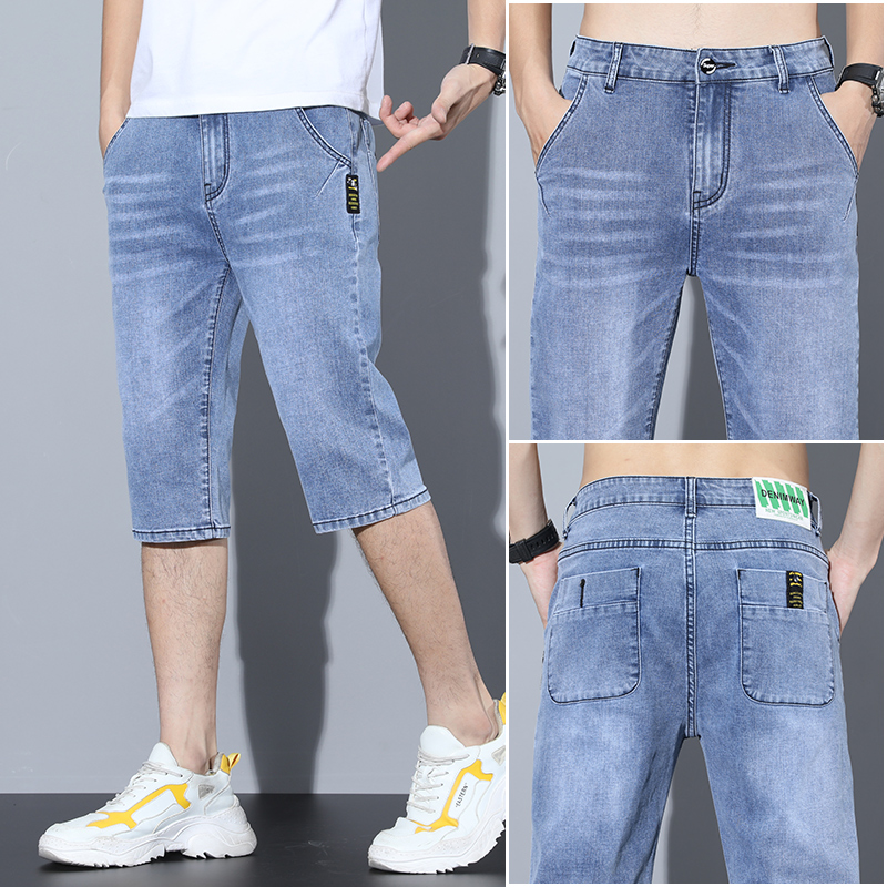 OE690: Quần short denim nam cao cấp dáng phong cách Hàn Quốc
