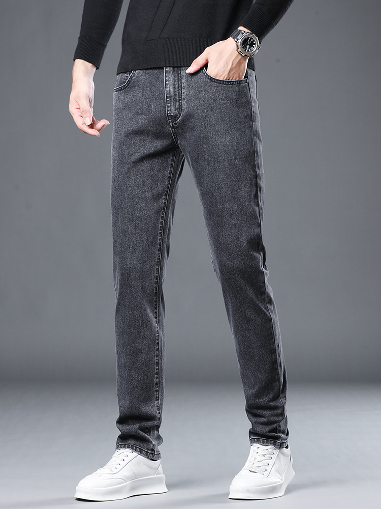 OE770: Quần jeans nam mùa hè mỏng rộng rãi thẳng co giãn ôm vừa vặn