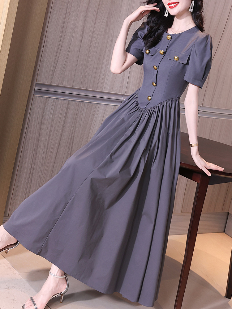 Mã B868: Đầm váy nữ sơ mi dáng dài cao cấp mới phong cách retro