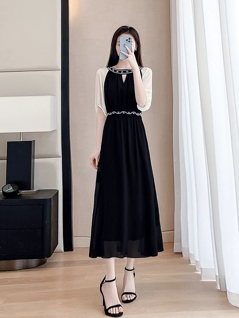 OD225: đầm dài quá gối voan Pháp