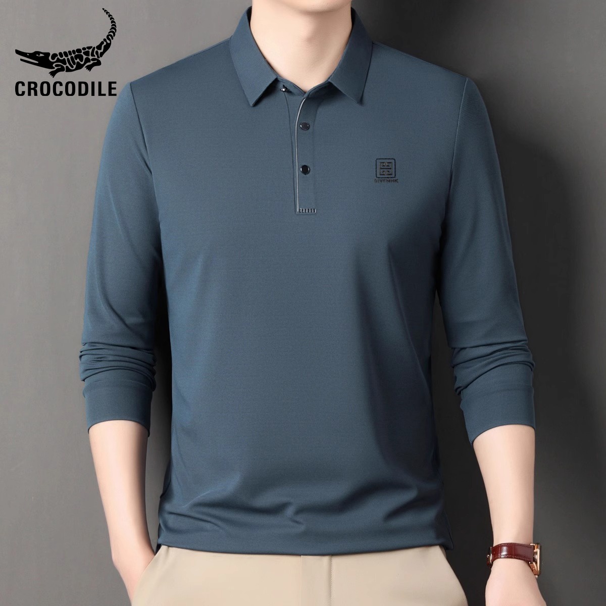 OE276: Áo thun nam cao cấp dài tay thương hiệu Áo thun Polo áo sơ mi nam cao cấp