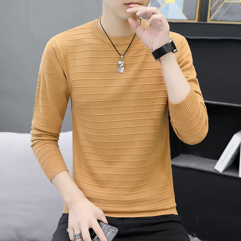 Mã A617: áo len cổ tròn mỏng nam dệt kim
