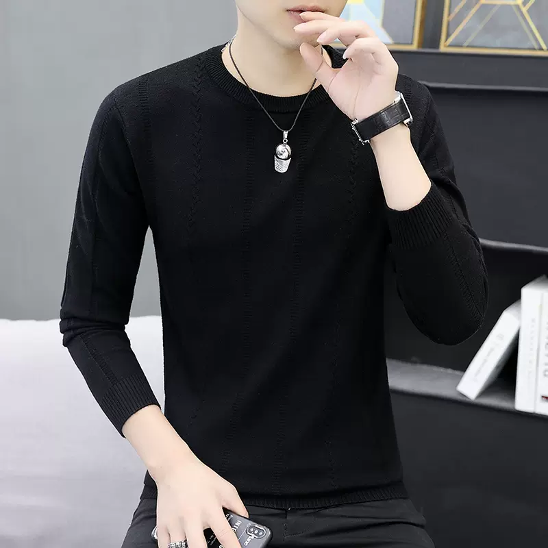 Mã A617: áo len cổ tròn mỏng nam dệt kim
