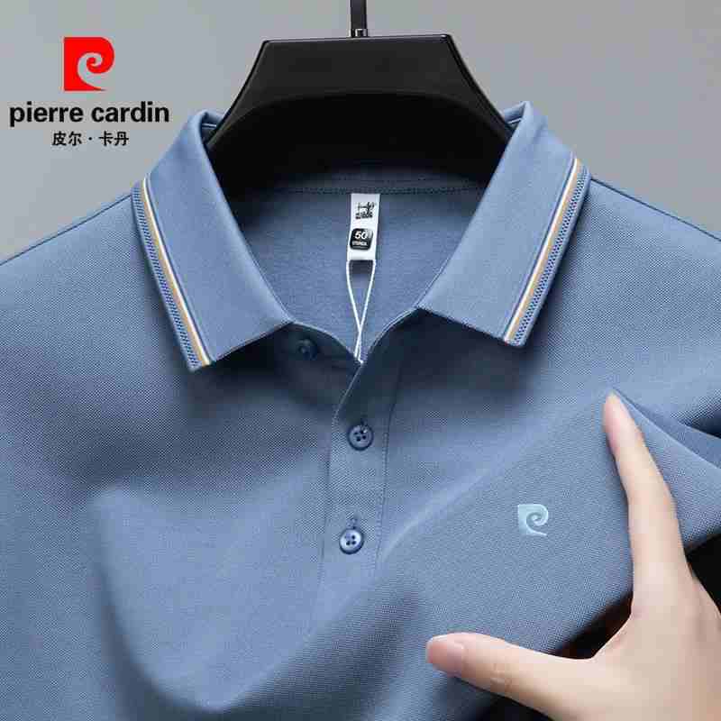 OC755: Áo thun nam Pierre Cardin màu trơn giản dị áo sơ mi POLO hàng đầu