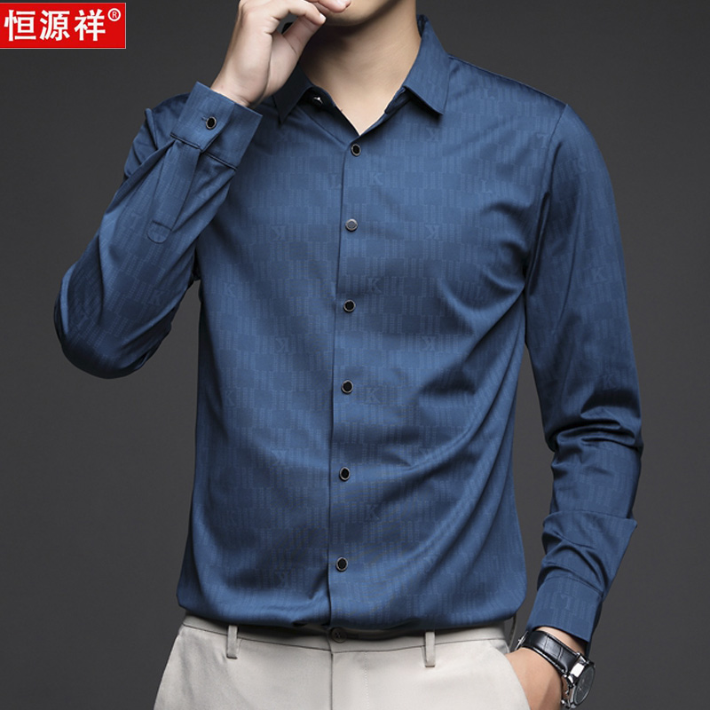 OD290: Áo sơ mi dài tay nam trung niên Hengyu cao cấp lụa băng