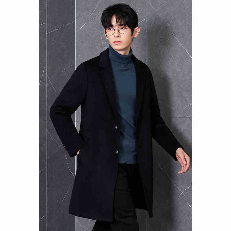 C313: Áo khoác nam dài cashmere cao cấp mùa thu đông