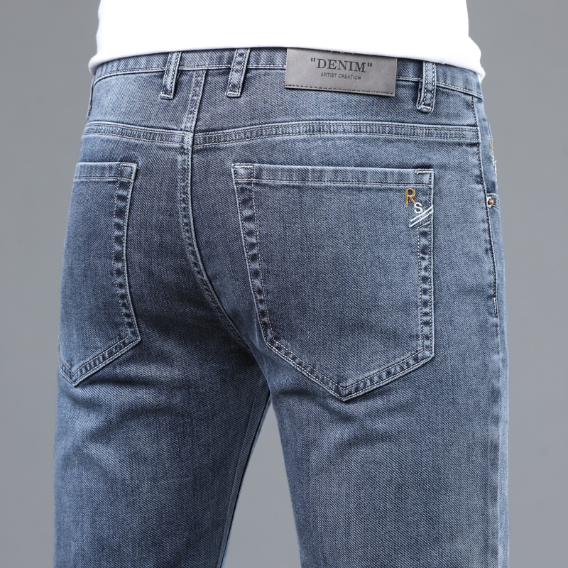 OE770: Quần jeans nam mùa hè mỏng rộng rãi thẳng co giãn ôm vừa vặn