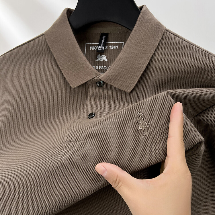 OE261: Áo thun polo dài tay nam cao cấp atn trung niên chất liệu cotton