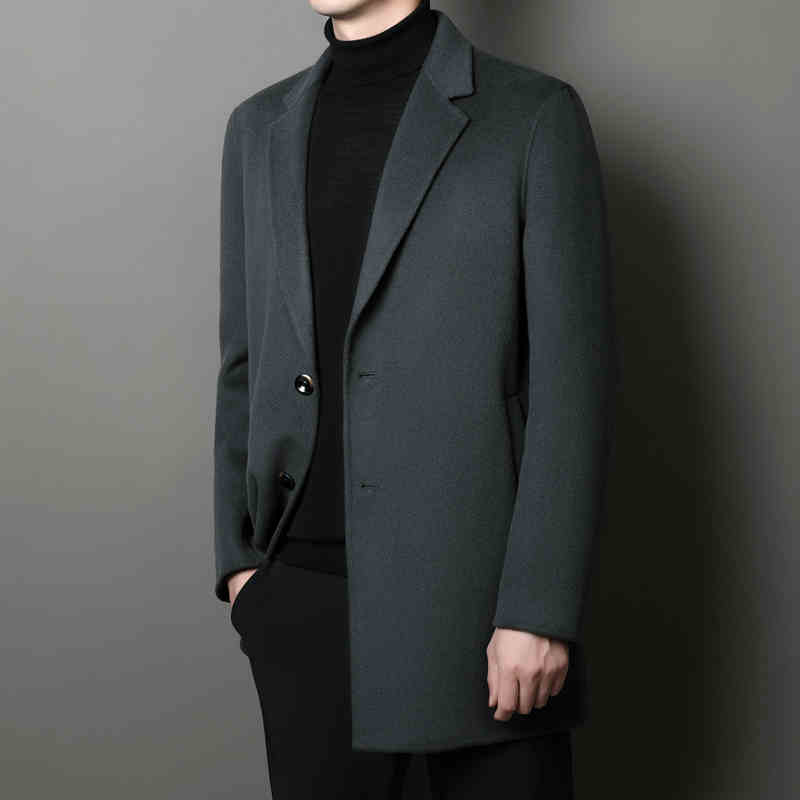 OC352: Áo khoác nam dạ cashmere cao cấp dày dặn cổ vest