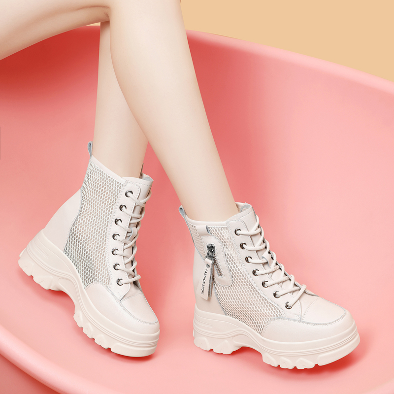 OD207: Giày bốt Martin lưới da thật giày nữ