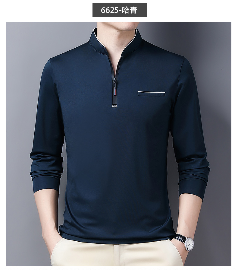 OD261: Áo thun dài tay nam ATN cổ kéo khóa cotton