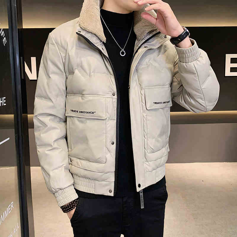 OC526: Áo khoác cổ lông cừu nam cao cấp
