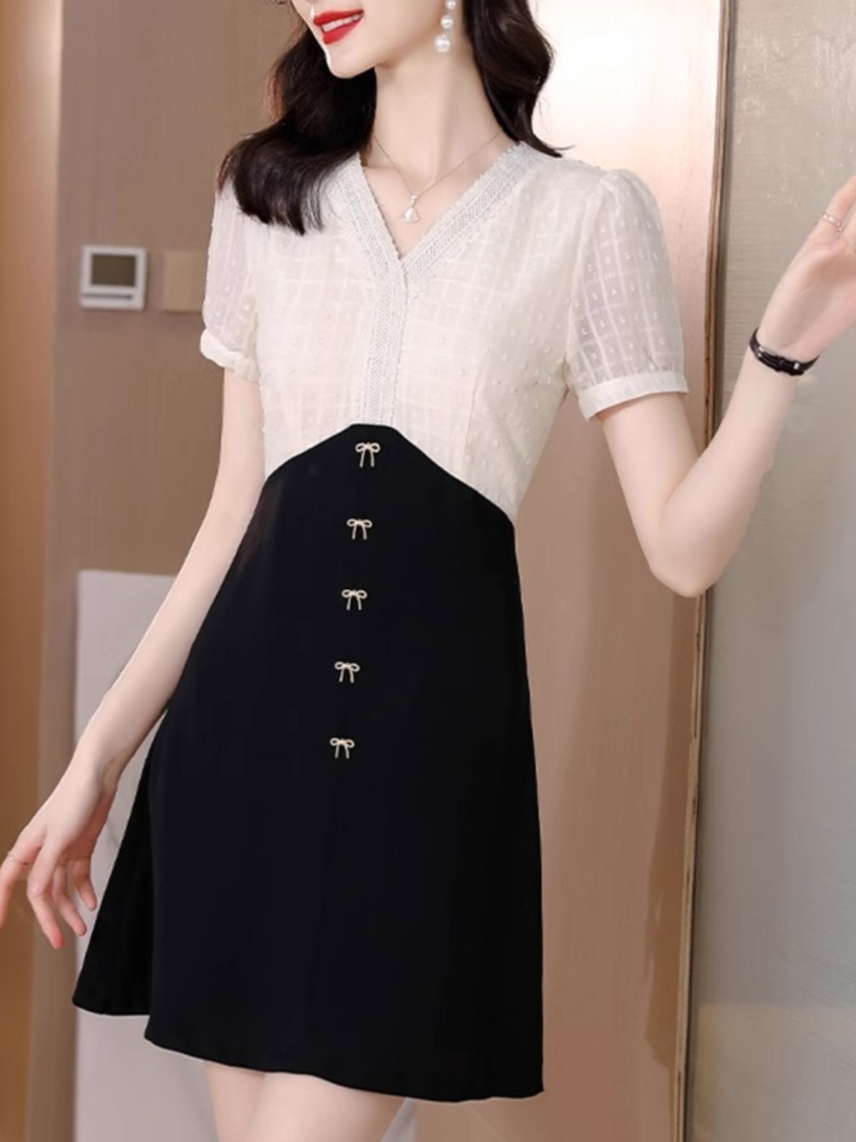 OD224: đầm dáng A ngắn hàn quốc
