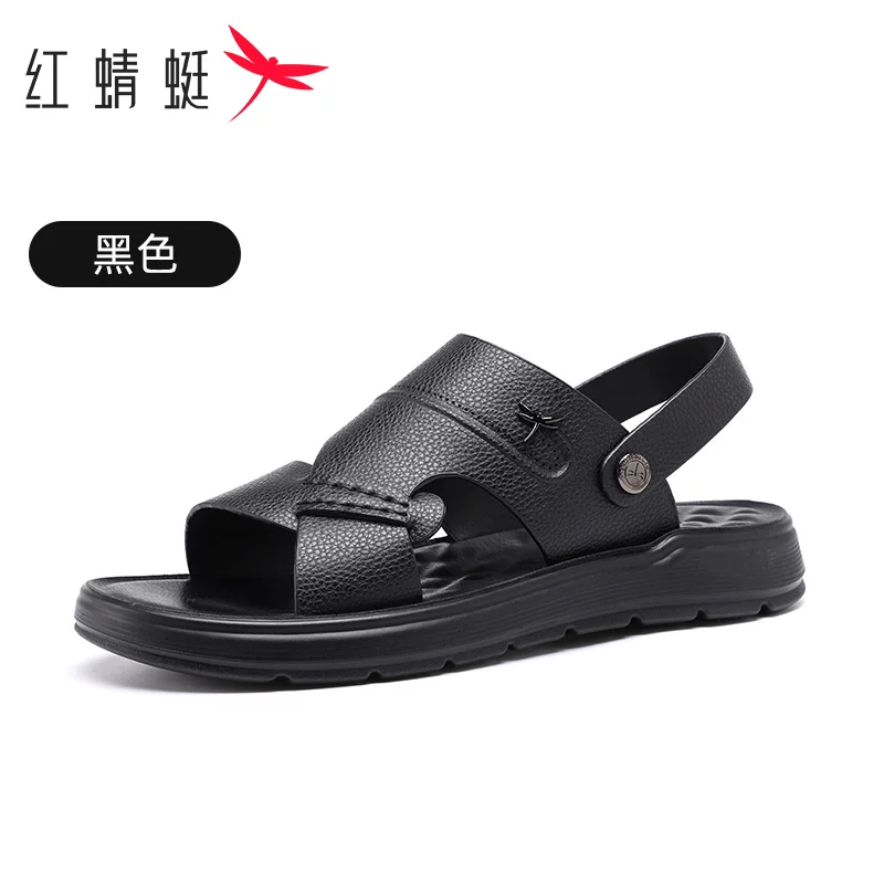 OH107: Dép xăng đan nam cao cấp Red Dragonfly, da thật, chống trơn trượt, khử mùi