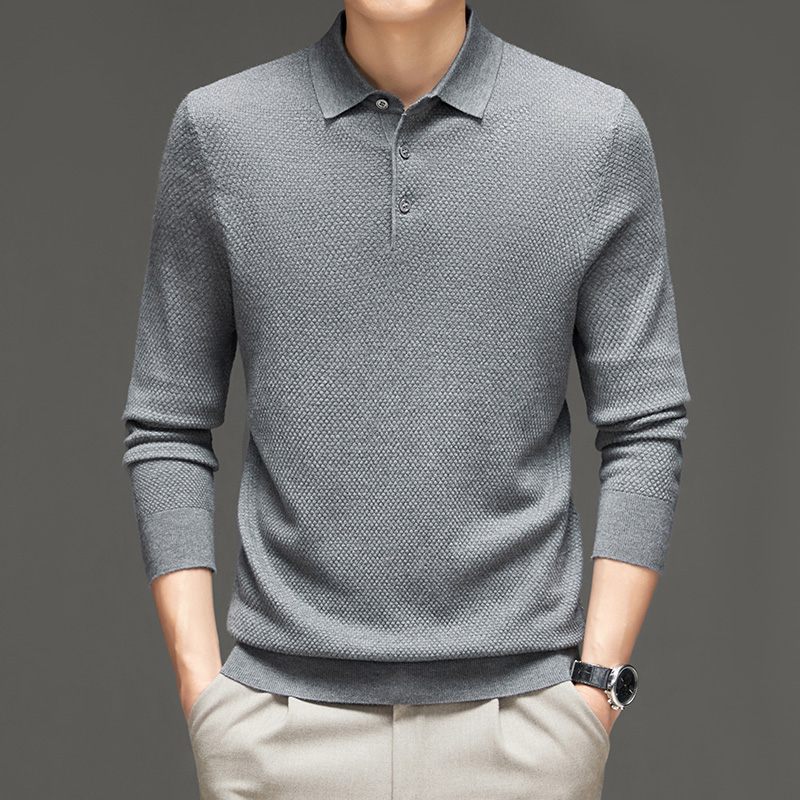 OD351: áo thun len nam cổ polo cao cấp dâu lụa dài tay atn