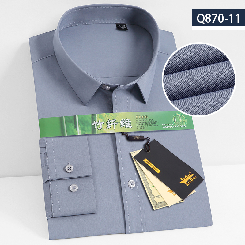 OE270: Áo sơ mi dài tay Jindun Xuân Hè dành cho nam cao cấp chất liệu sợi tre không cần ủi áo sơ mi công sở ôm dáng màu trơn