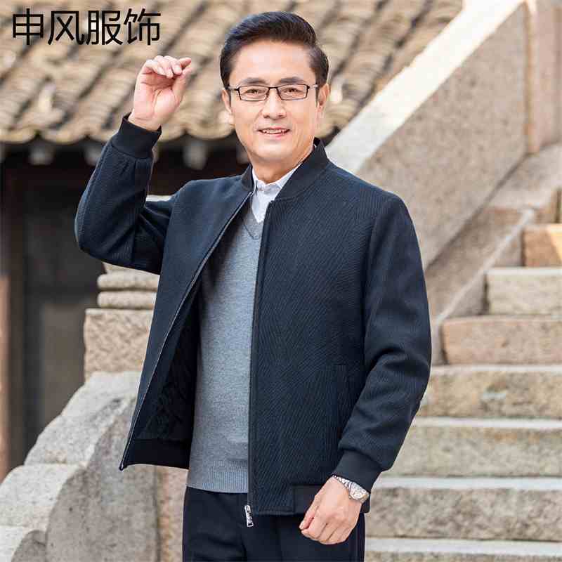 OC541: Áo khoác nam trung niên mùa thu đông chất liệu cotton dày dặn