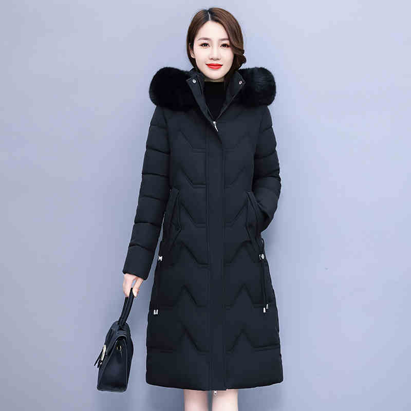 OD1056: Áo khoác nữ dài qua đầu gối áo khoác cotton dày mùa đông