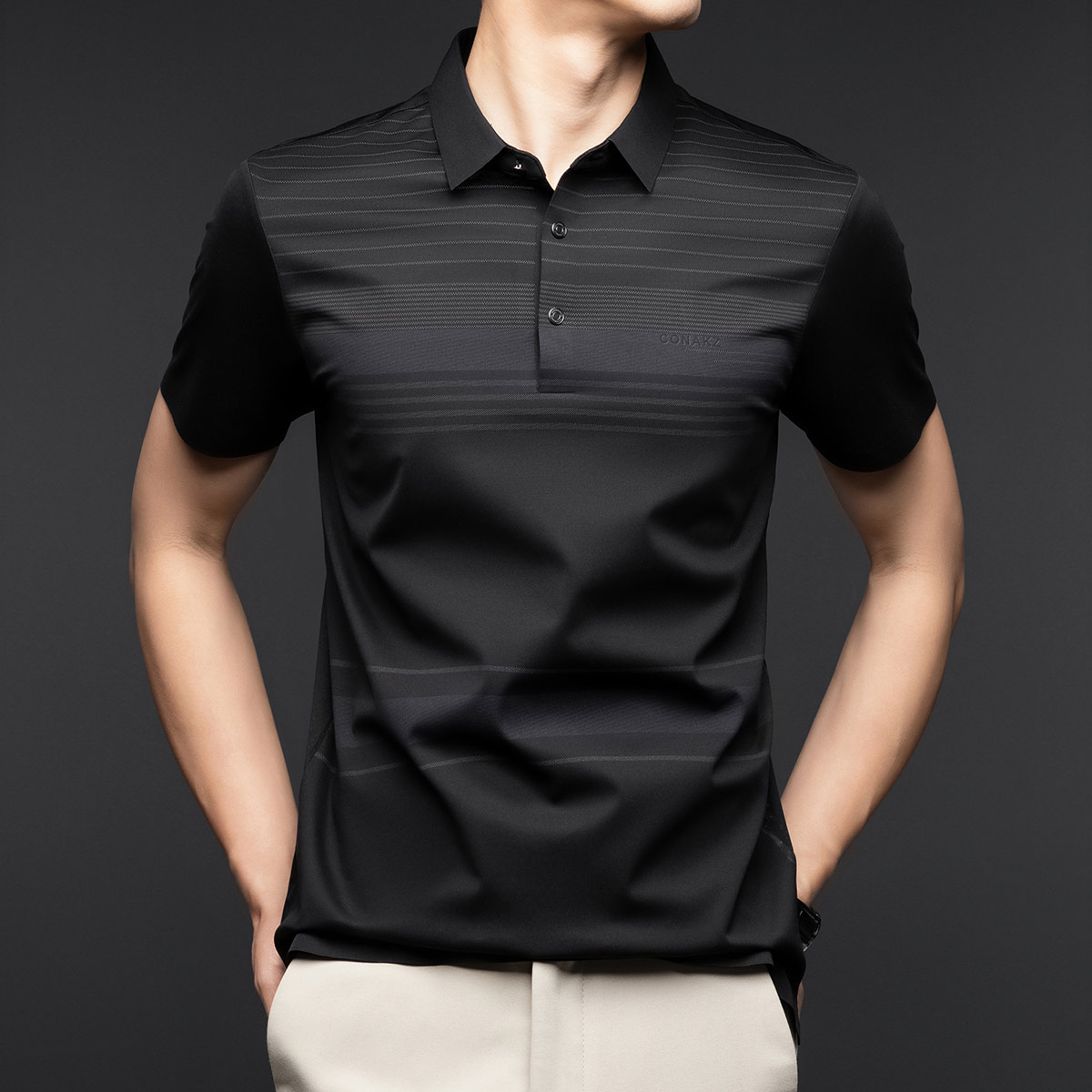 OE245: Áo thun polo nam cao cấp atn tay ngắn lụa tơ tằm atn