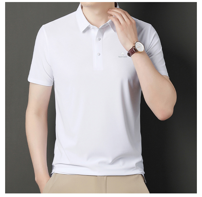 OE282: Áo thun nam cao cấp tay ngắn lụa tơ mùa hè Pierre Cardin POLO nam cao cấp ve áo