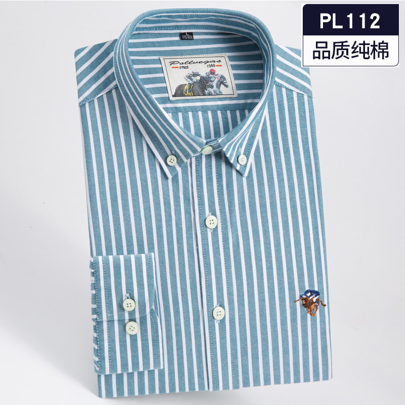 OC983: Áo sơ mi cotton dài tay nam mùa xuân thu Paul Oxford kẻ sọc cỡ lớn