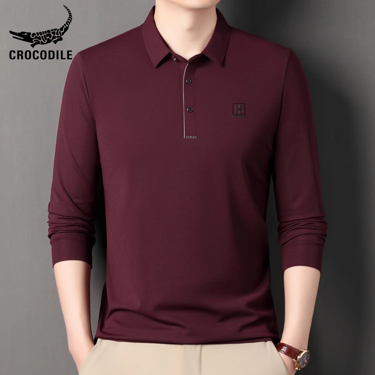 OE276: Áo thun nam cao cấp dài tay thương hiệu Áo thun Polo áo sơ mi nam cao cấp