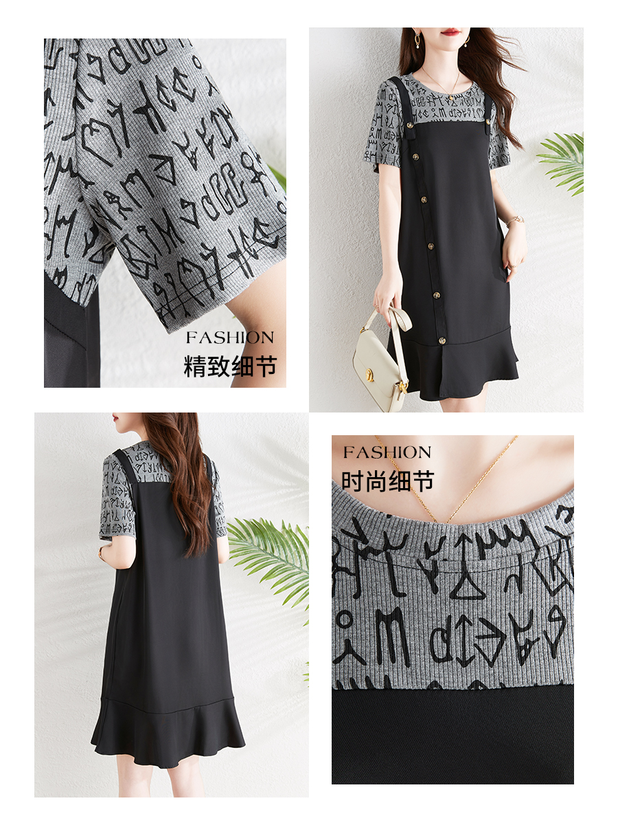 OD135: đầm thun cao cấp phối kiểu