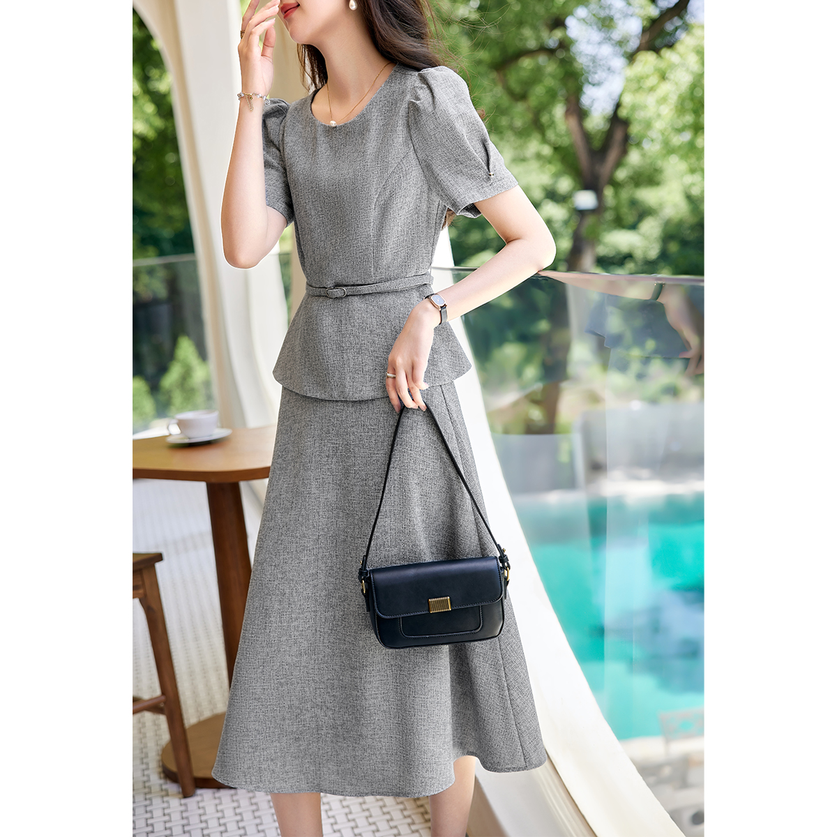 Mã B879: Sét áo váy công sở nữ cao cấp , sang trọng , pc phương tây
