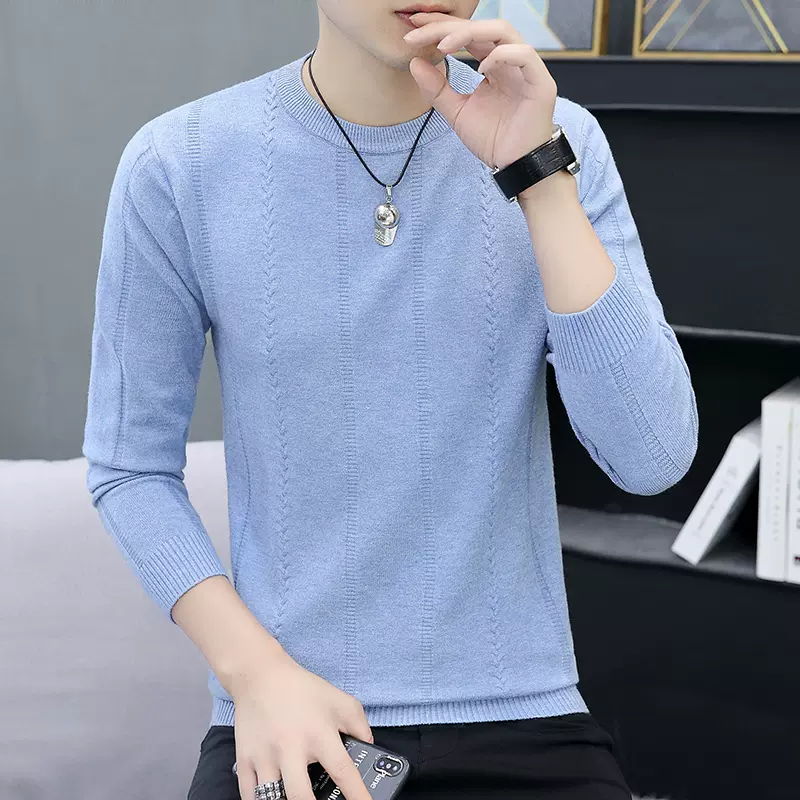 Mã A617: áo len cổ tròn mỏng nam dệt kim