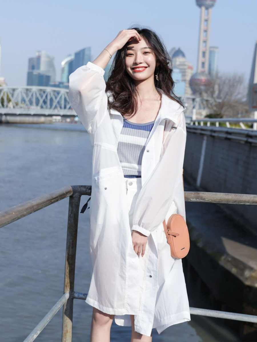 OD693: áo khoác nữ mỏng nhẹ đi biển chống nắng dáng dài