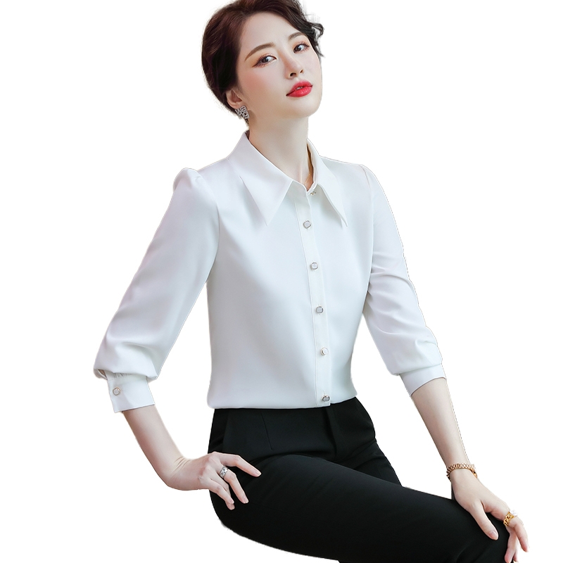 OD111: áo sơ mi nữ phối nơ cao cấp dài tay