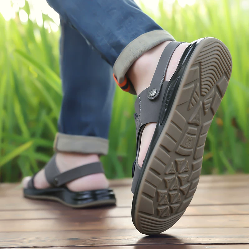 OH099: Dép xăng đan nam cao cấp Woodpecker đế cao su mềm, kiểu dáng casual,