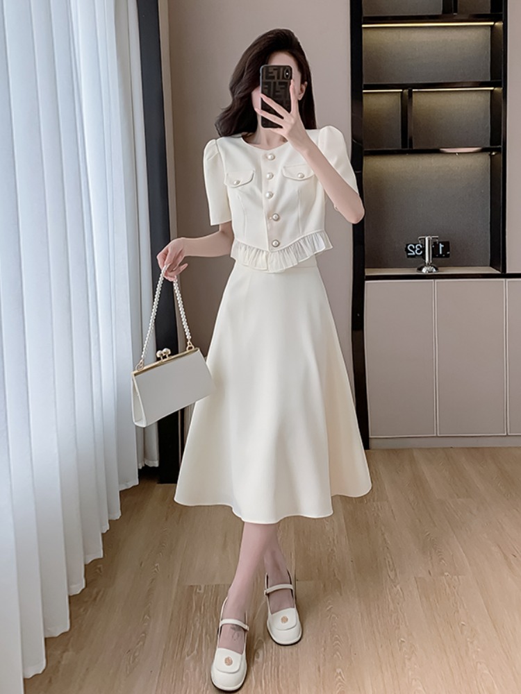 OD104: set áo váy dài xòe sang trọng