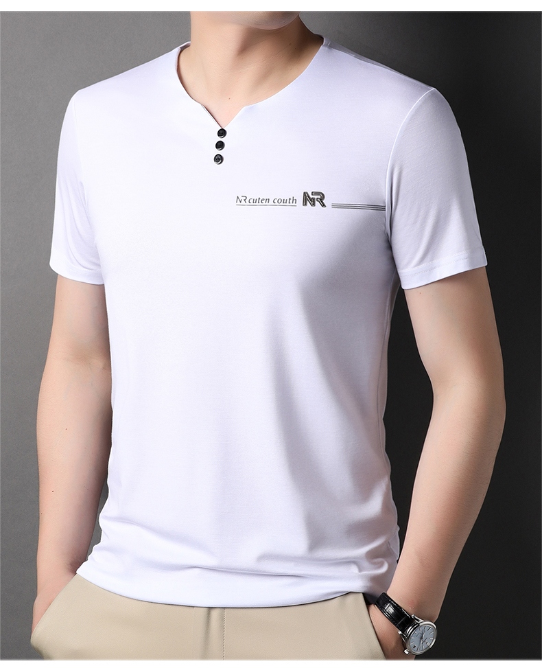 OD255: áo thun nam ATN cổ chữ V màu trơn nửa tay cao cấp