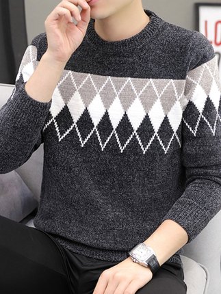 Mã A616: Áo len dệt kim họa tiết hoa mùa thu đông nam phong cách Hàn Quốc