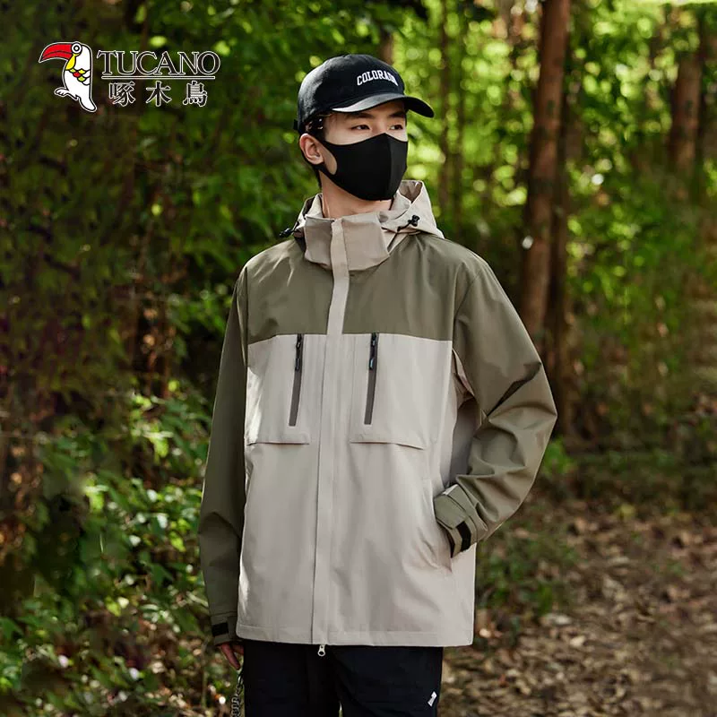 OH093: Áo khoác nam cao cấp có mũ trùm đầu unisex kiểu dáng mới Woodpecker chống gió và chống thấm